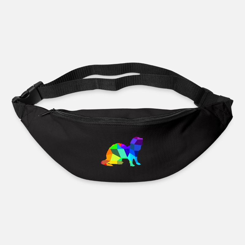 Frettchen Regenbogen Tiere Polygon - Gürteltasche - Schwarz