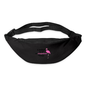 Flamingo Vogel Paradiesvogel Spruch Sprüche rosa - Gürteltasche - Schwarz - Vorne