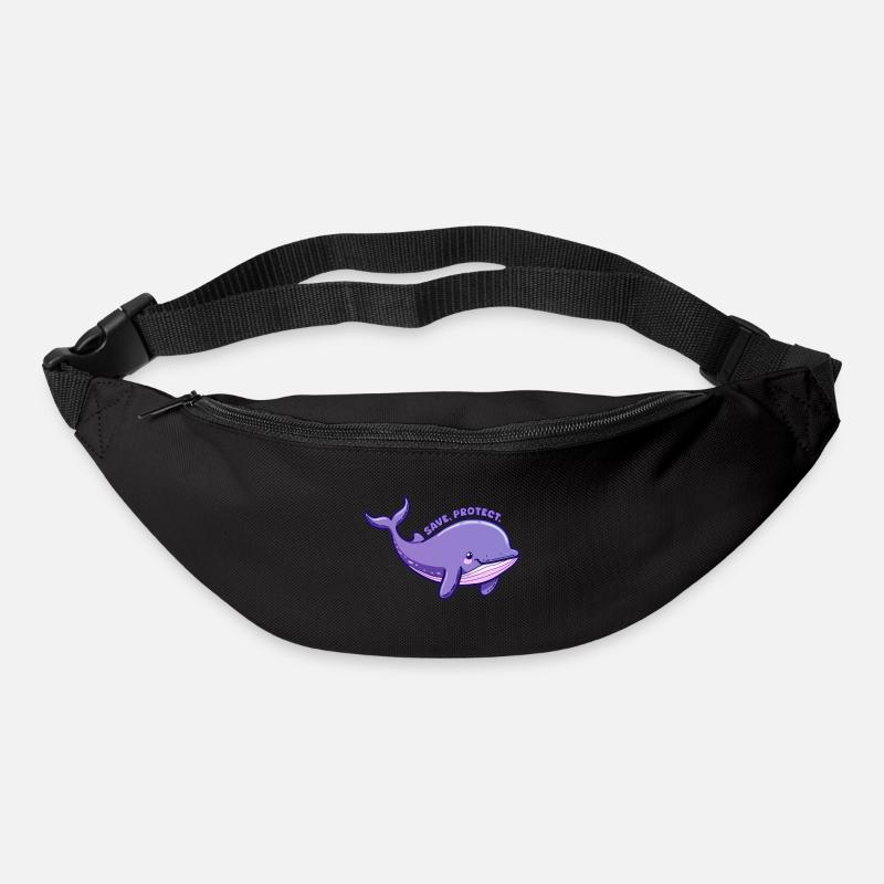 Save Protect - Baleine violette - Sticker - Sac banane - noir
