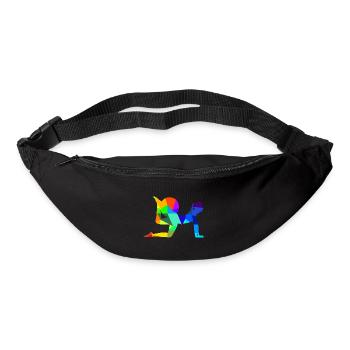 Pilates Yoga Regenbogen Farben Polygon Sport - Gürteltasche - Schwarz - Vorne