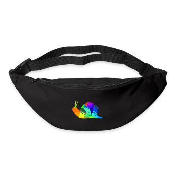 Escargot arc-en-ciel animaux polygone - Sac banane - noir - Devant