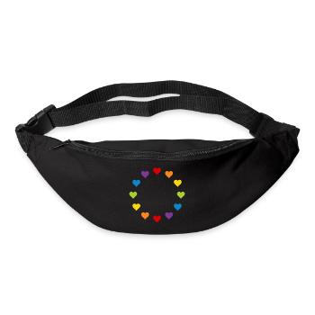 LGBT Gay Pride Heart Rainbow Europe Flag EU - Bum bag - black - Front