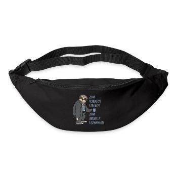 Faultier Zum Schlafen Geboren Arbeiten Gezwungen - Gürteltasche - Schwarz - Vorne