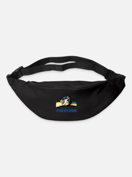 Ich stehe an der Seite der Ukraine - Gürteltasche - Schwarz