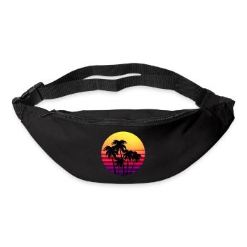 Retro Sunset Palmen im Sonnenuntergang - Gürteltasche - Schwarz - Vorne