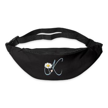 Letter K Daisy Heart - Bum bag - black - Front