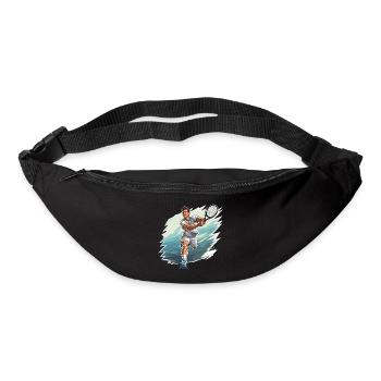 Joueur de tennis - Illustration - Sac banane - noir - Devant
