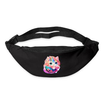 Katze - Illustration - Gürteltasche - Schwarz - Vorne