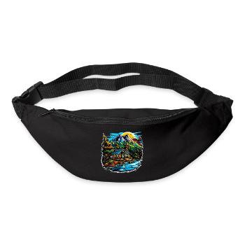 Landscape - Illustration - Bum bag - black - Front