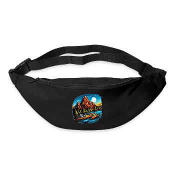 Paysage - Illustration - Sac banane - noir - Devant