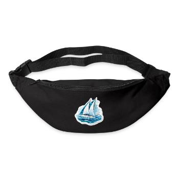 Segelboot - Illustration - Gürteltasche - Schwarz - Vorne