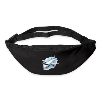 Airplane - illustration - Bum bag - black - Front