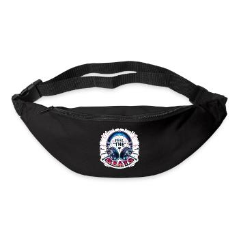 Ressentez les rythmes - Illustration d'un casque - Sac banane - noir - Devant