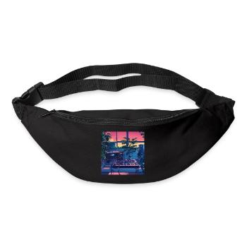 Plantes et musique - Impression de mode de haute qualité - Sac banane - noir - Devant