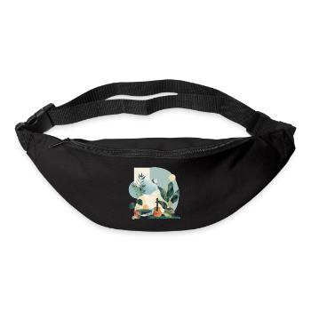 Plantes et musique - Impression de mode de haute qualité - Sac banane - noir - Devant