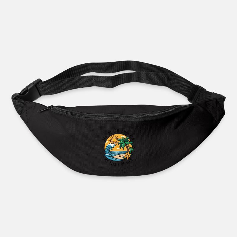 Sonne, Strand und Meer - mein Lebenselixier - Gürteltasche - Schwarz