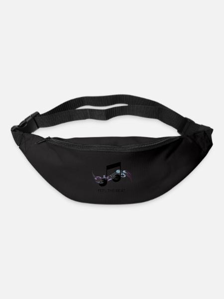 Feel the Beat – Abstrakter Notenschlüssel - Gürteltasche - Schwarz