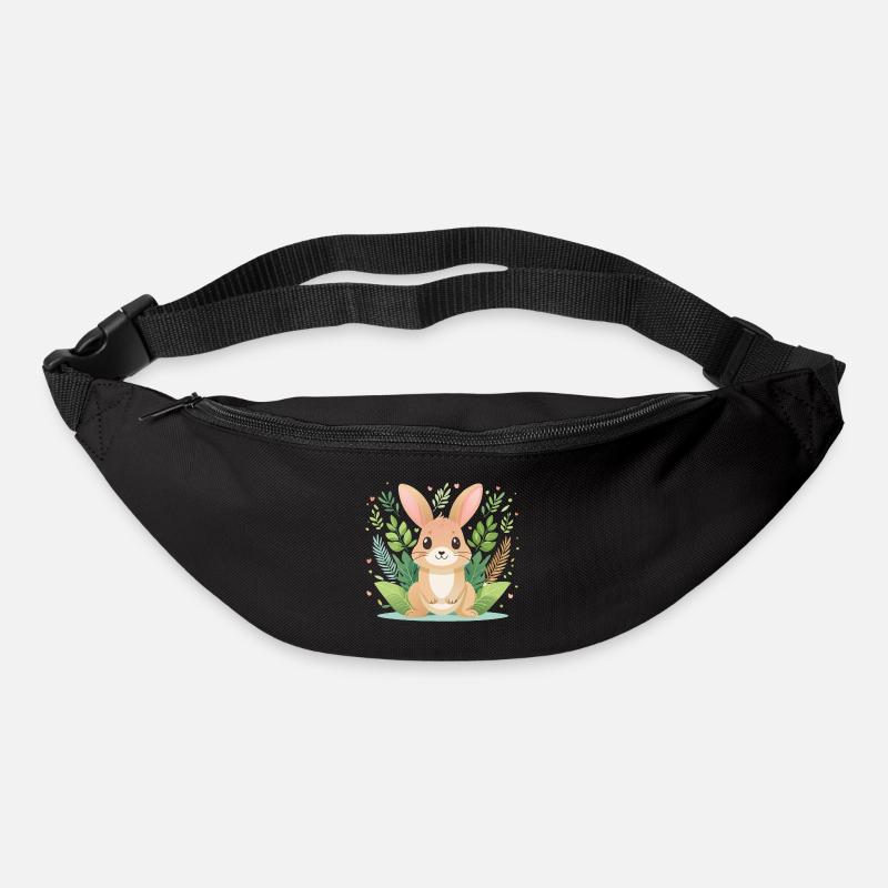 Lapin mignon, grande joie - Sac banane - noir