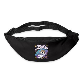 Cosmic Cat-titude – Intergalaktische Katzenpower - Gürteltasche - Schwarz - Vorne