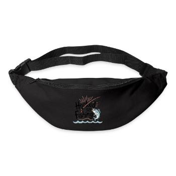 Hooked on Fishing – Funny Fishing Motif - Bum bag - black - Front