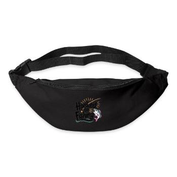 Hooked on Fishing – Funny Fishing Motif - Bum bag - black - Front