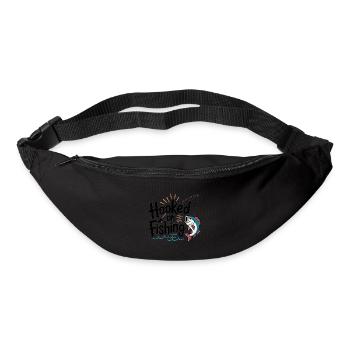 Hooked on Fishing – Funny Fishing Motif - Bum bag - black - Front