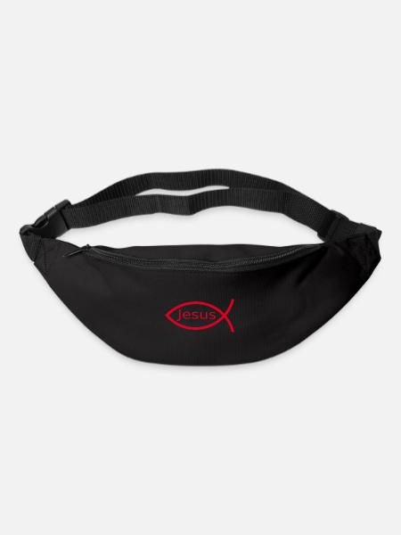 Jesusfisch Ichthys Fisch Fische - Gürteltasche - Schwarz