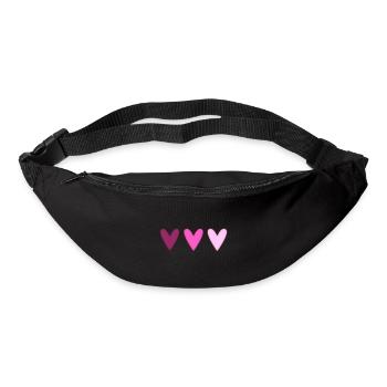 HERZ. HERZ. HEILIGER VALENTINSTAG. LIEBE. LIEBE. PAAR. - Gürteltasche - Schwarz - Vorne