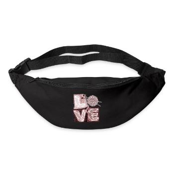 I love knitting and crocheting and wool - Bum bag - black - Front