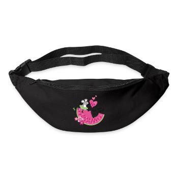 Cute Mouse with Melon - Bum bag - black - Front