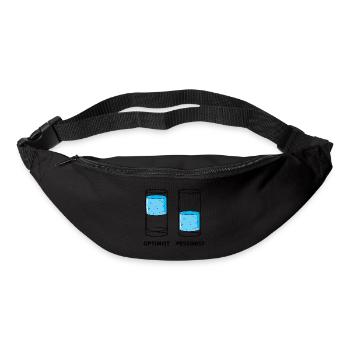 Optimist - Pessimist, Glas gefüllt - Gürteltasche - Schwarz - Vorne