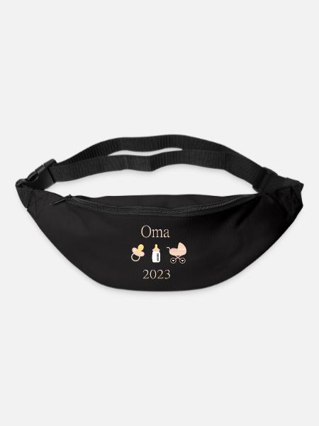 Oma 2023 Geburt Mädchen Vorlage personalisierbar - Gürteltasche - Schwarz
