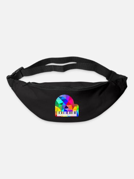 Bunte Regenbogen Klavier Polygon Pianist Rainbow - Gürteltasche - Schwarz