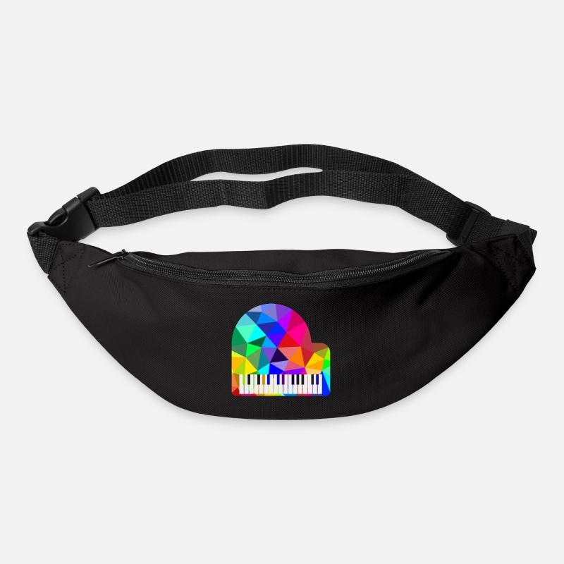 Bunte Regenbogen Klavier Polygon Pianist Rainbow - Gürteltasche - Schwarz