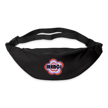MERCI. THANKS. THANK YOU. ANNIVERSAIRE. NAISSANCE. - Sac banane - noir - Devant