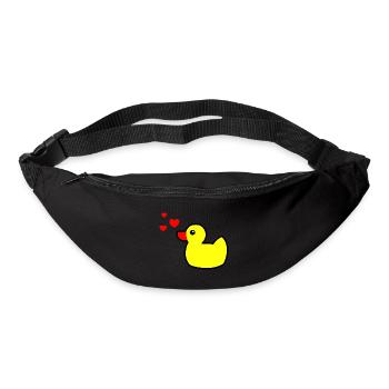 Canard grinçant Jaune Saint-Valentin 2 - Sac banane - noir - Devant