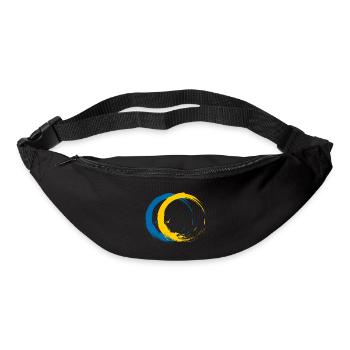 Circle brush flag of Sweden holiday travel - Bum bag - black - Front