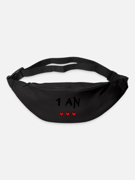 1 AN. 1er ANNIVERSAIRE. ANNIVERSAIRE 1 AN. ANNIV - Sac banane - noir