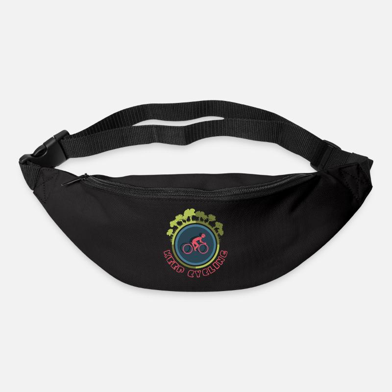 Icône du cyclisme Logo de l’icône de la nature de la forêt - Sac banane - noir