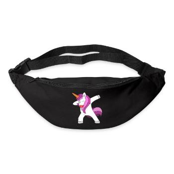 rosa einhorn dabbing unicorn pink einhörner - Gürteltasche - Schwarz - Vorne