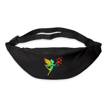 Fee Elfe Herzen Valentinstag Geschenkidee Liebe - Gürteltasche - Schwarz - Vorne
