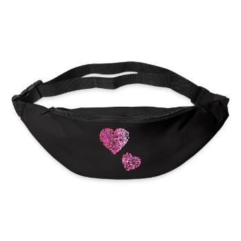 Two pink hearts - Bum bag - black - Front