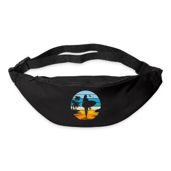 maman femme surfeuse cadeau femme sport surf - Sac banane - noir - Devant