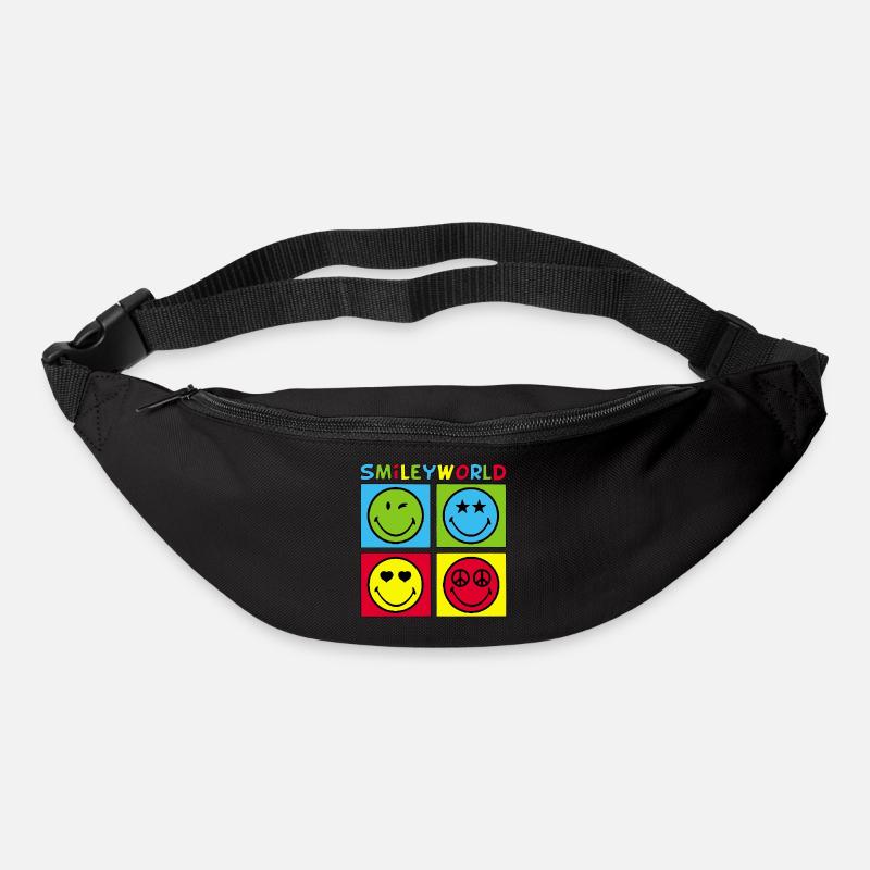 Smileys und vierfarbig - Gürteltasche - Schwarz