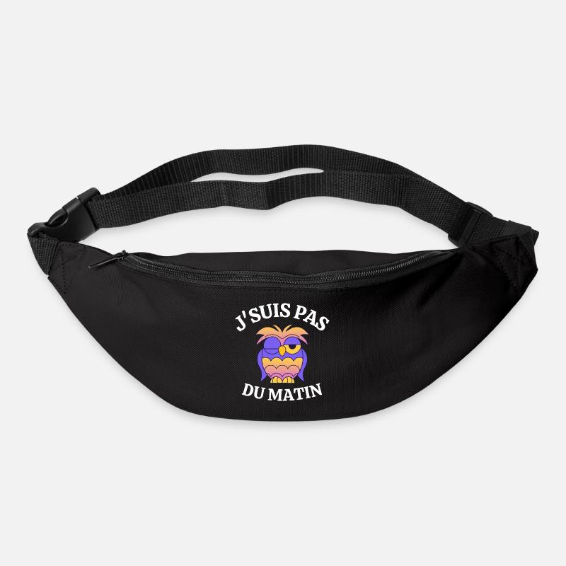 pas du matin, grincheux le matin - Sac banane - noir