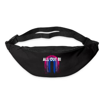 All Out Bi Bisexuel Citation Motivationnelle Bi Pride - Sac banane - noir - Devant