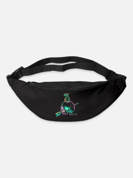 Skull pear mauve - Sac banane - noir