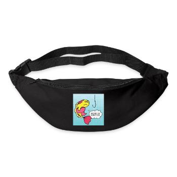 Popart Fisch Angehakt Humor - Gürteltasche - Schwarz - Vorne