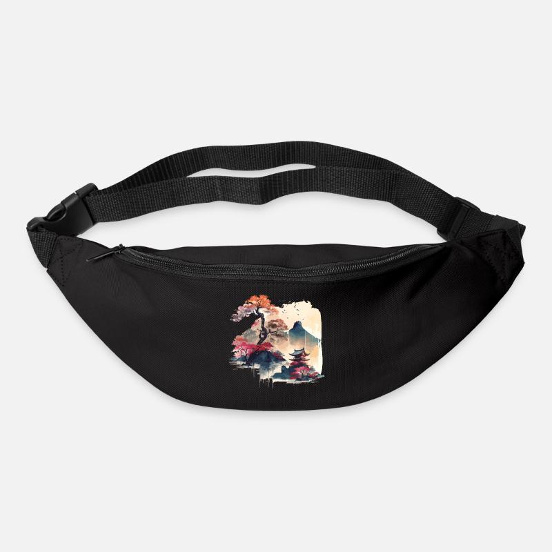 Japanische Kunst - Gürteltasche - Schwarz