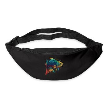 Poisson coloré - Sac banane - noir - Devant